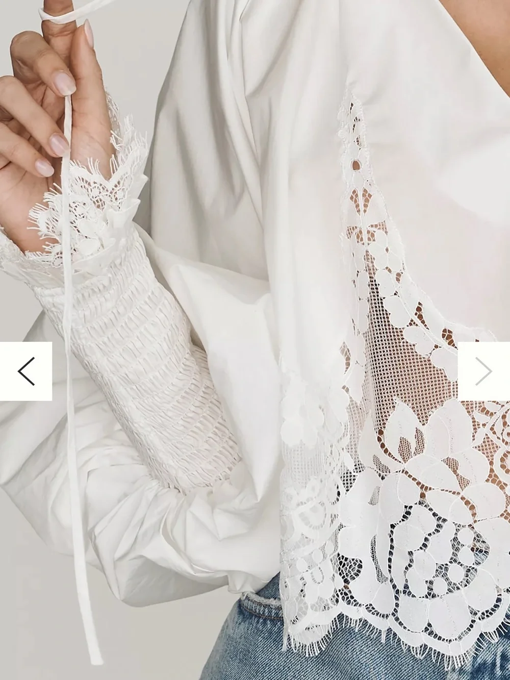 Anthropologie Mare Mare Lace Inset Long-Sleeve Blouse